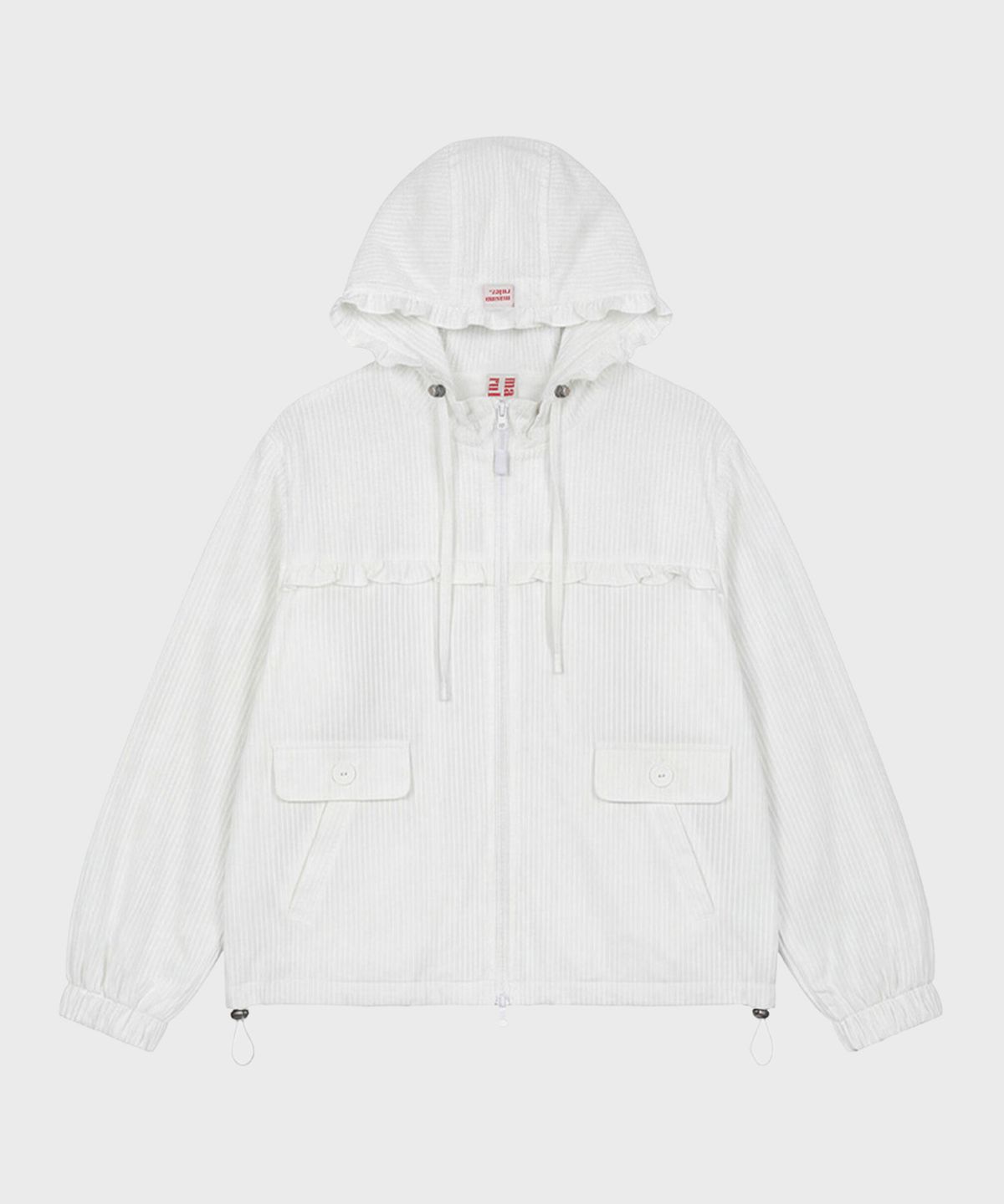 마스마룰즈 어패럴(MASMARULEZ APPAREL) Check Frill Windbreaker Jacket_White