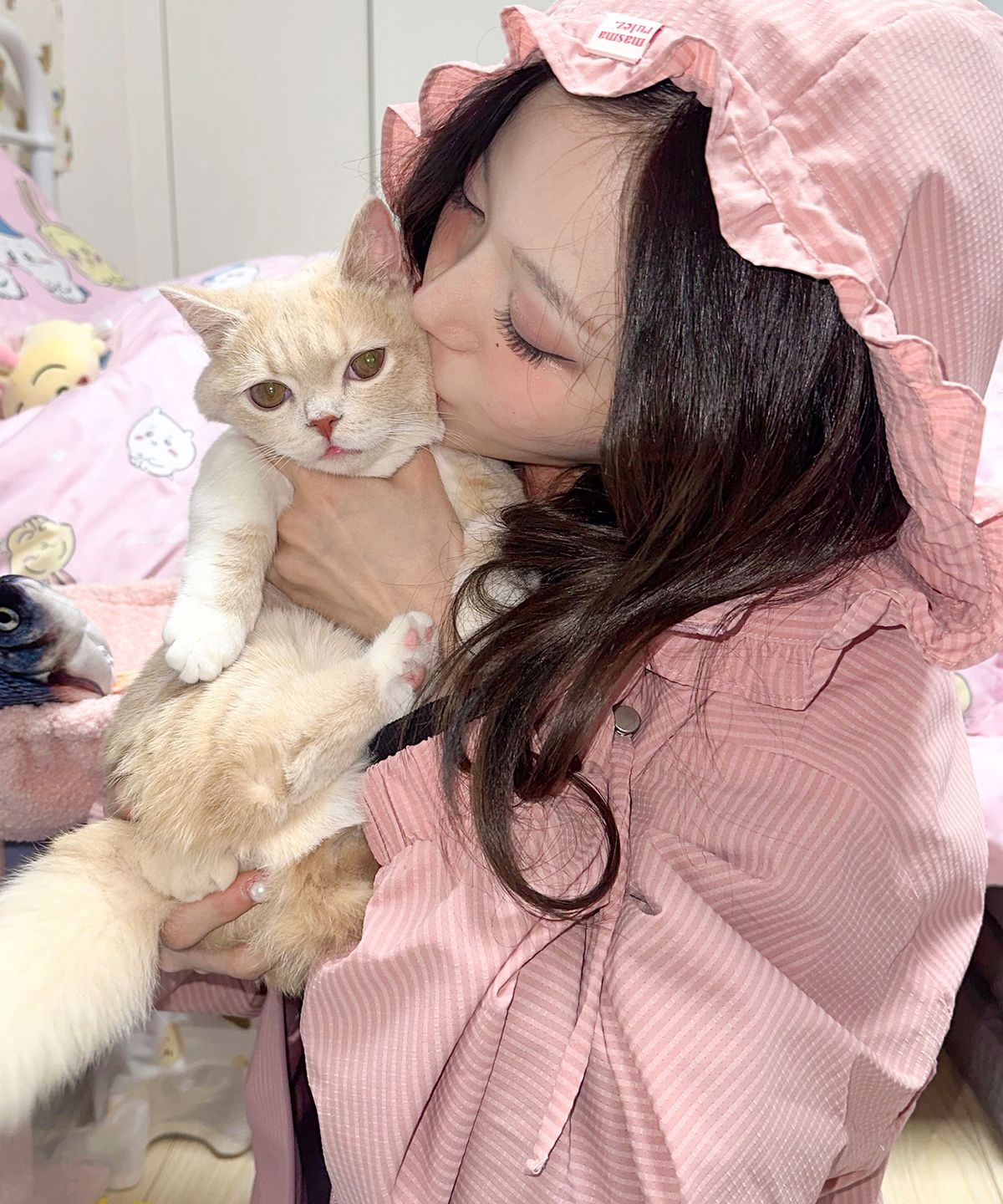 마스마룰즈 어패럴(MASMARULEZ APPAREL) Check Frill Windbreaker Jacket_Pink