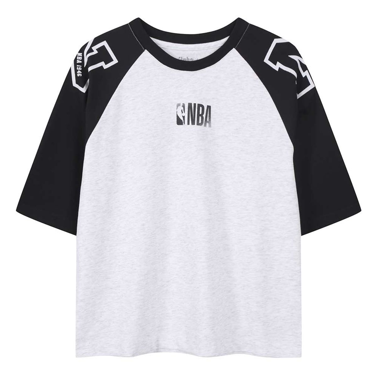 엔비에이 키즈(NBA KIDS) 오버핏 라글란 7부 티셔츠 (K262TS180P) 블랙