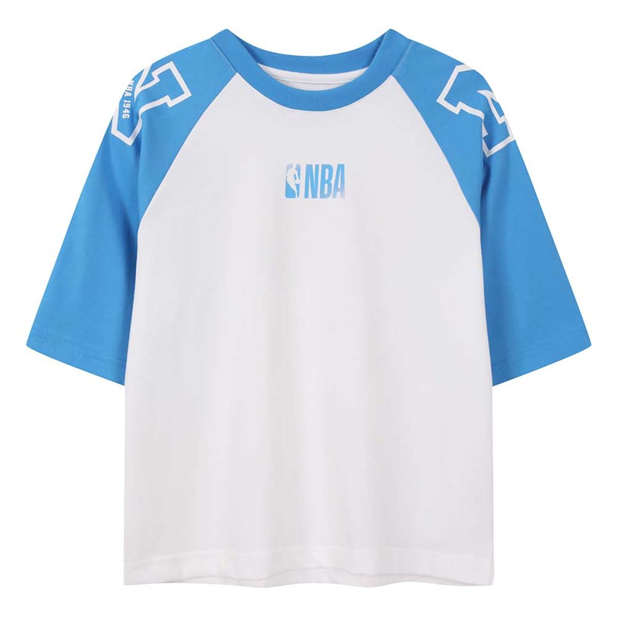 엔비에이 키즈(NBA KIDS) 오버핏 라글란 7부 티셔츠 (K262TS180P) 아쿠아 블루