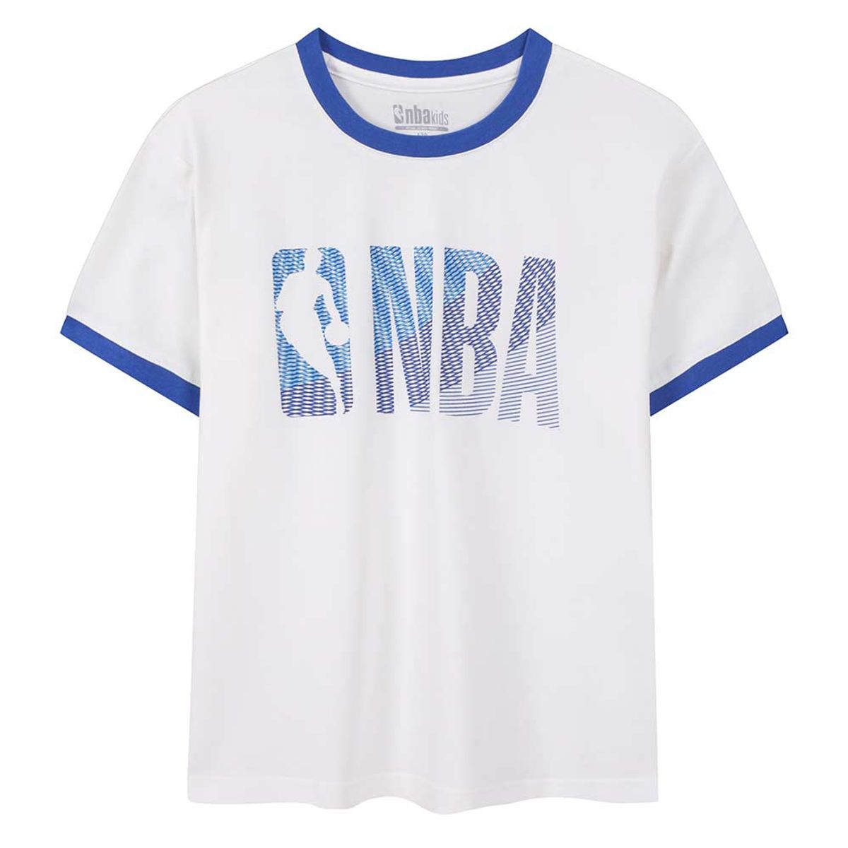 엔비에이 키즈(NBA KIDS) 그라데이션 로고 링거 반팔티(K262TS120P) 화이트