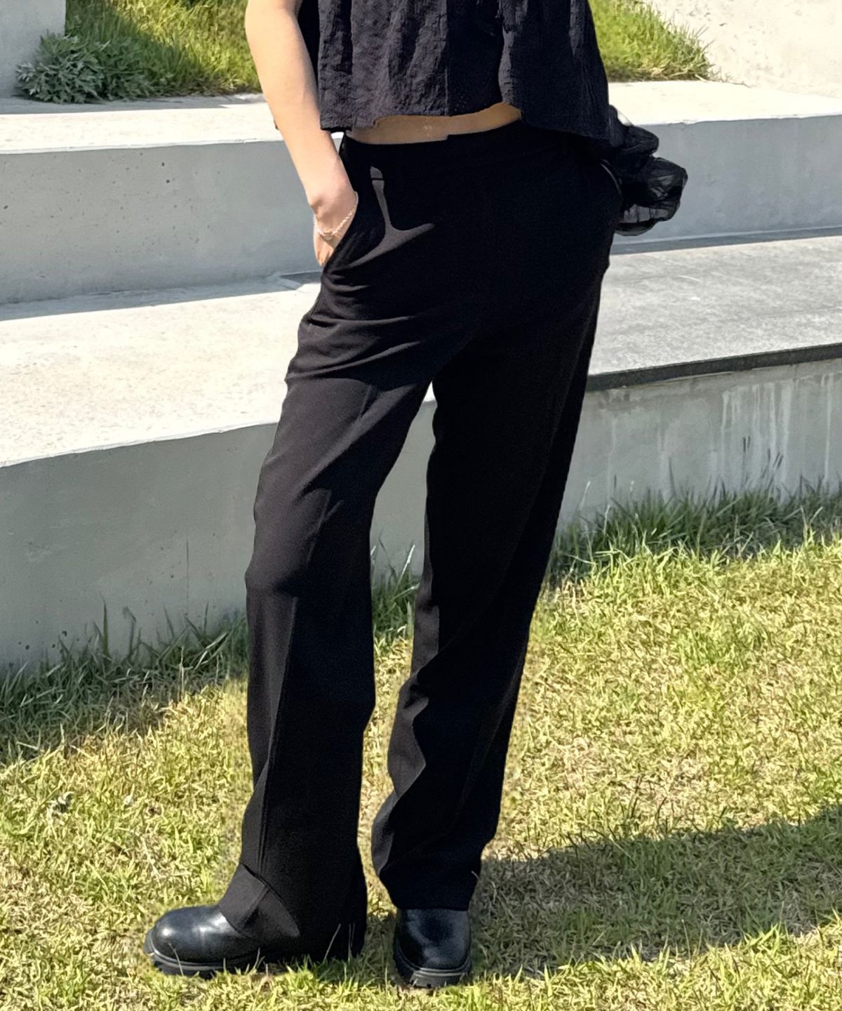 마인드브릿지 우먼(MIND BRIDGE WOMEN) [ON][W][투턱 선택]사계절 데일리 와이드 슬랙스 - 2color