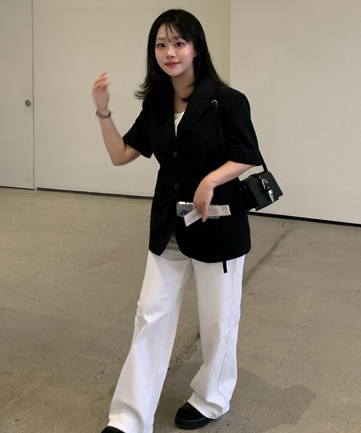 마인드브릿지 우먼(MIND BRIDGE WOMEN) [W]와이드 화이트 데님 팬츠