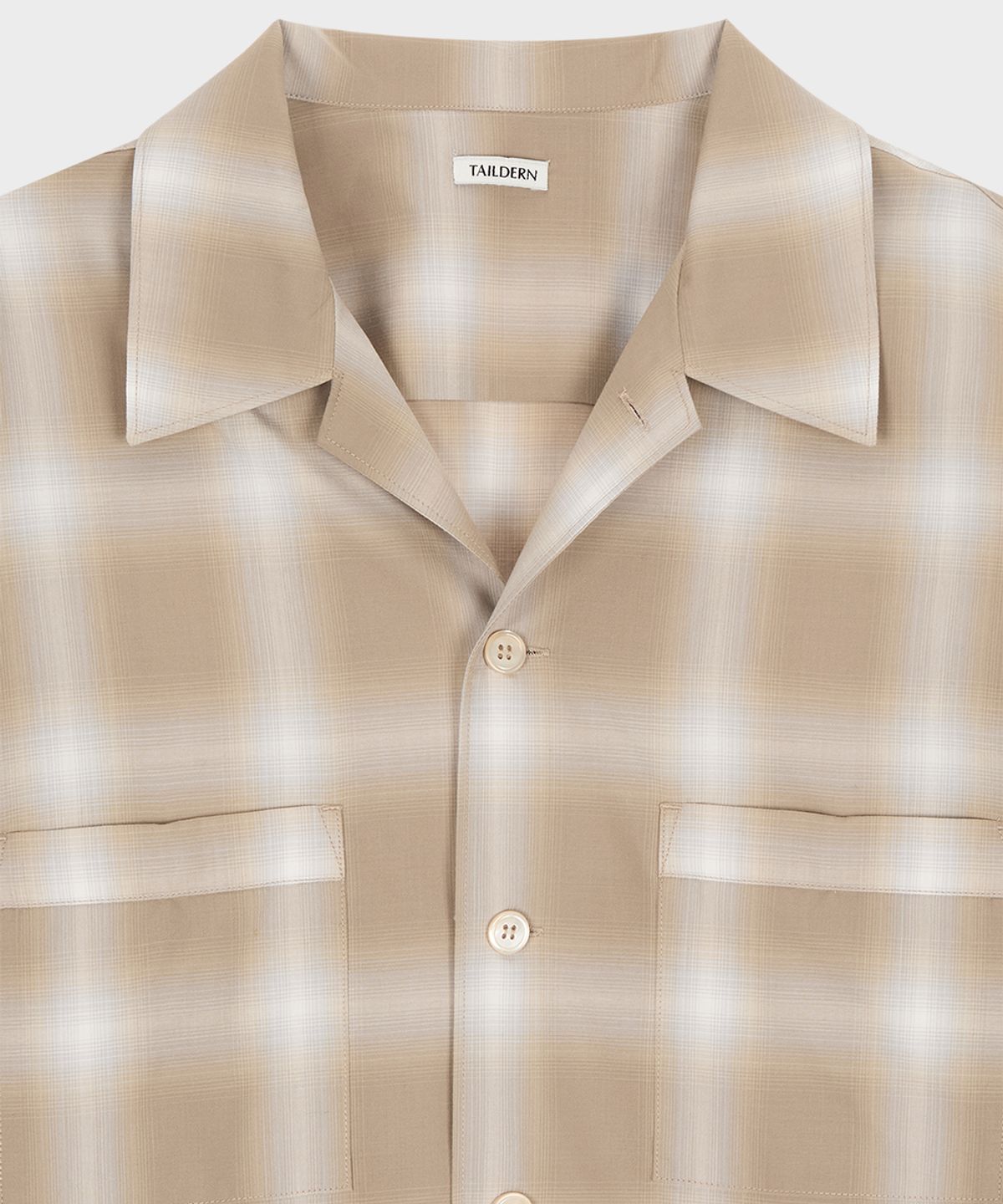 테일던(TAILDERN) Light Rayon Check Shirt Jacket Beige