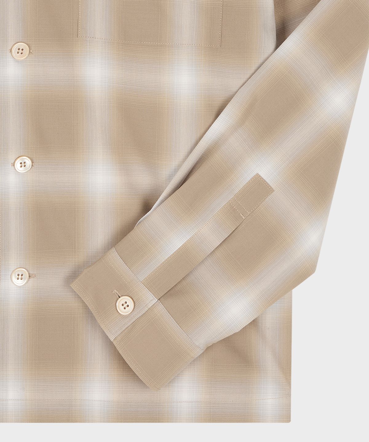 테일던(TAILDERN) Light Rayon Check Shirt Jacket Beige