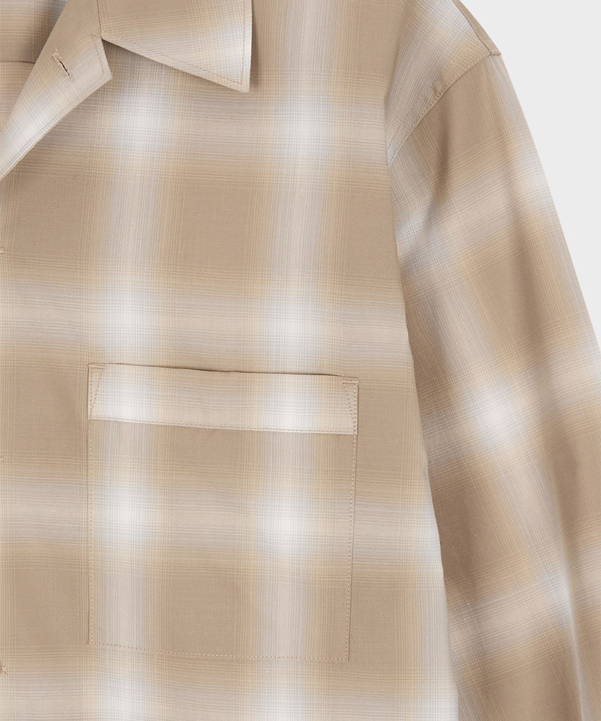 테일던(TAILDERN) Light Rayon Check Shirt Jacket Beige