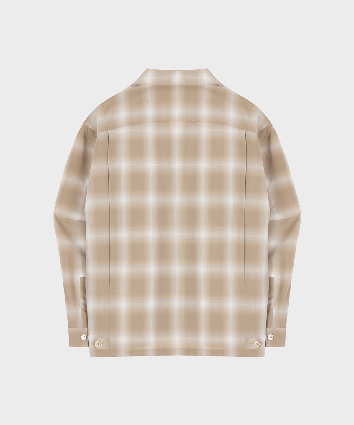 테일던(TAILDERN) Light Rayon Check Shirt Jacket Beige