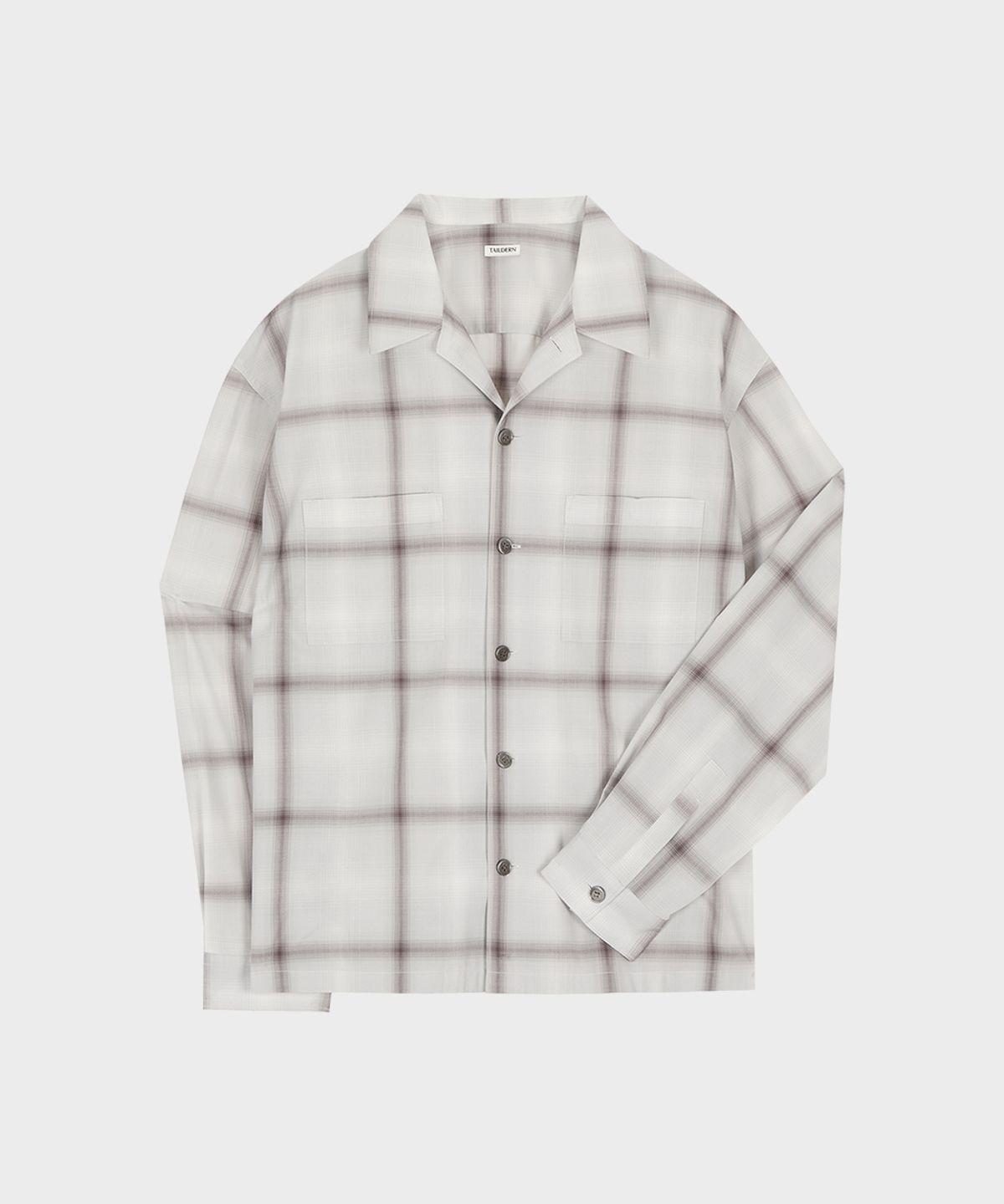 테일던(TAILDERN) Light Rayon Check Shirt Jacket Grey