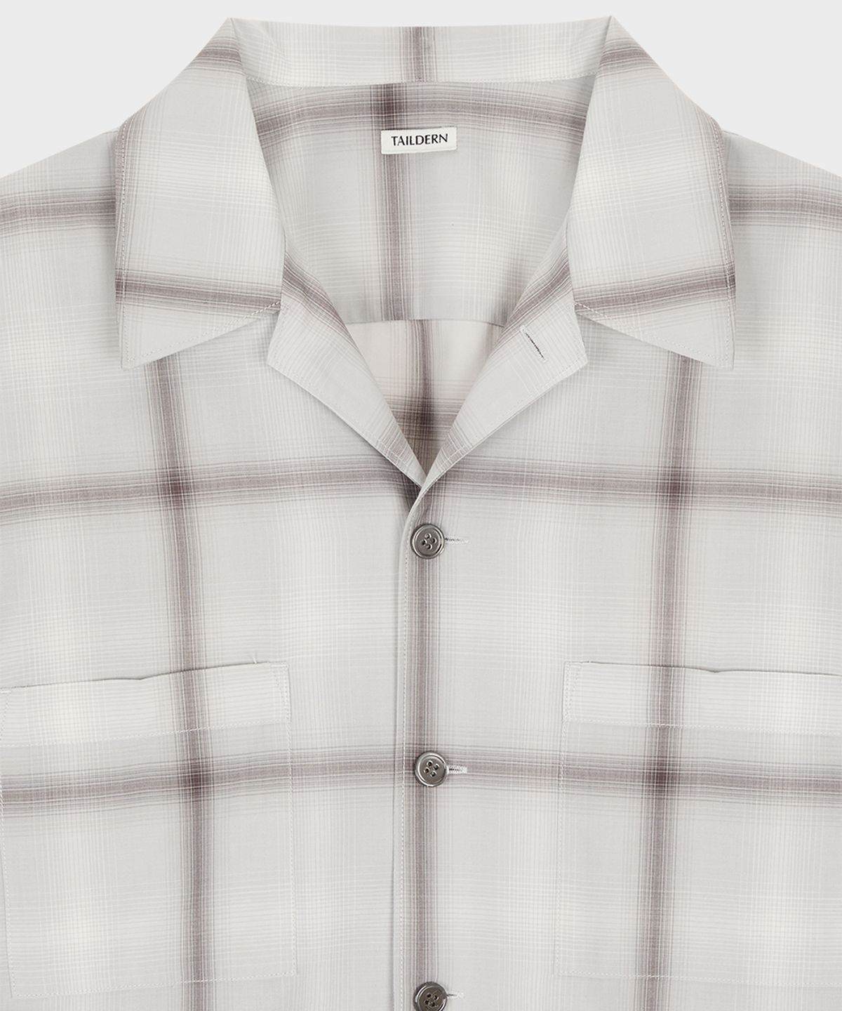 테일던(TAILDERN) Light Rayon Check Shirt Jacket Grey