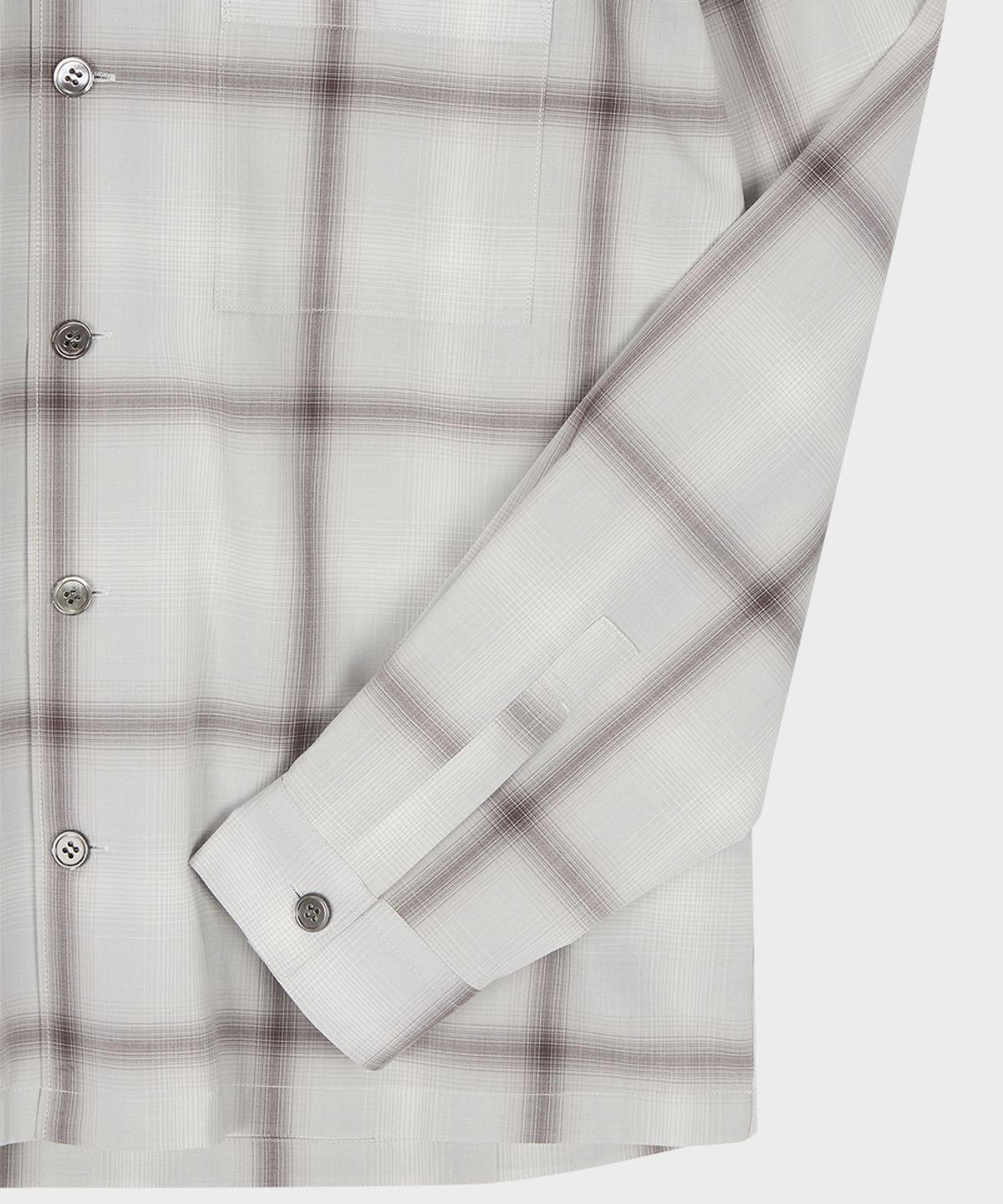 테일던(TAILDERN) Light Rayon Check Shirt Jacket Grey