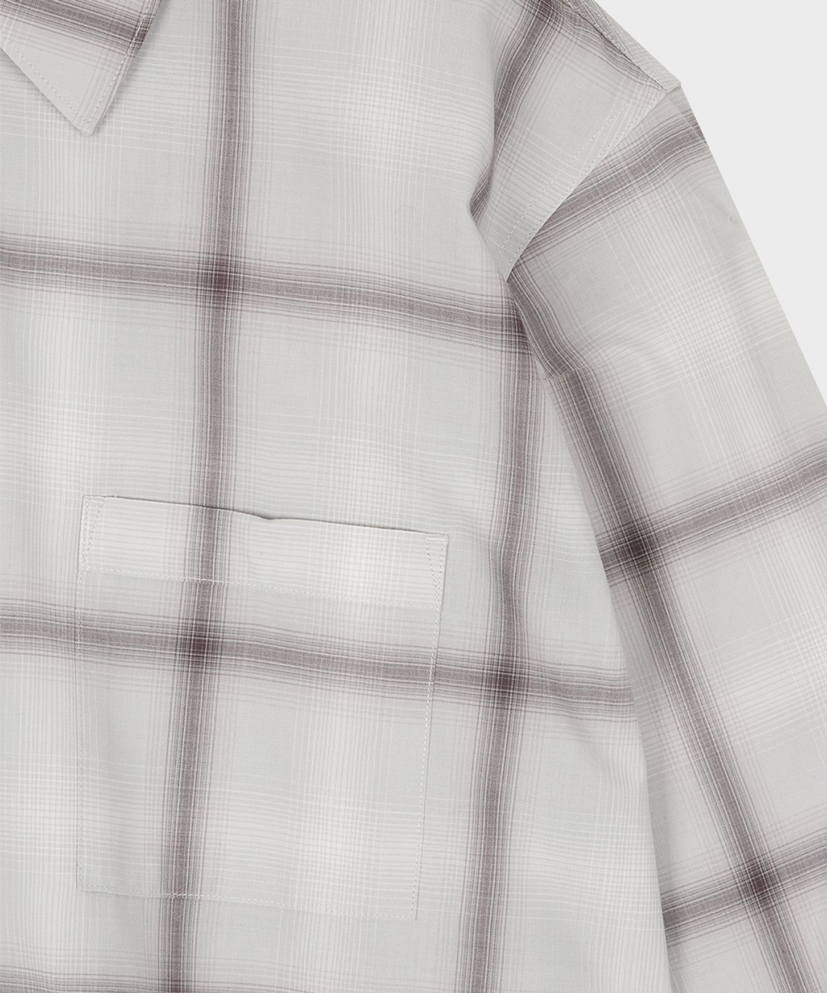 테일던(TAILDERN) Light Rayon Check Shirt Jacket Grey