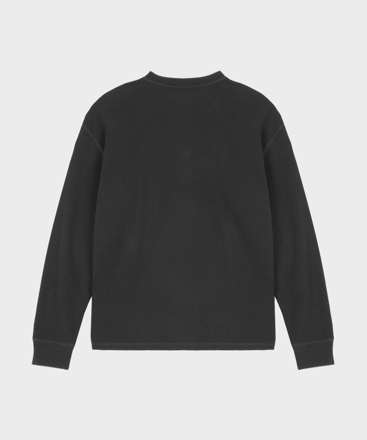 테일던(TAILDERN) Waffle Henley Long-Sleeve T-shirt Dark Grey