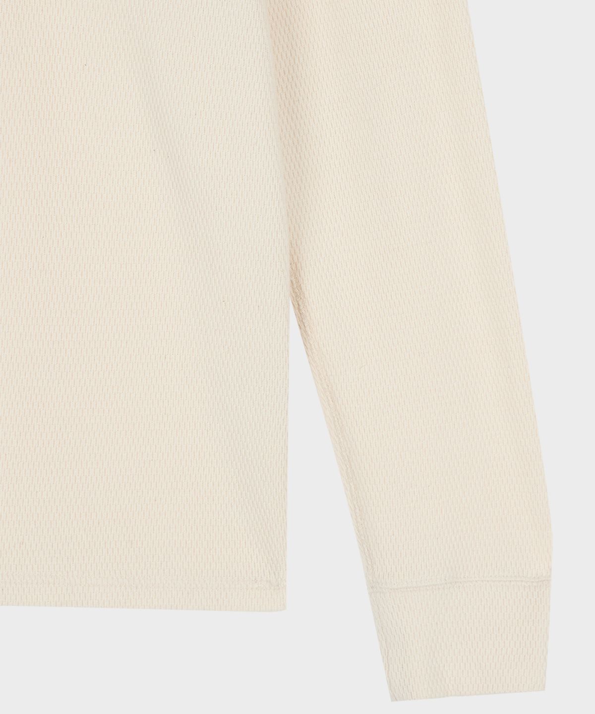 테일던(TAILDERN) Waffle Henley Long-Sleeve T-shirt Ivory