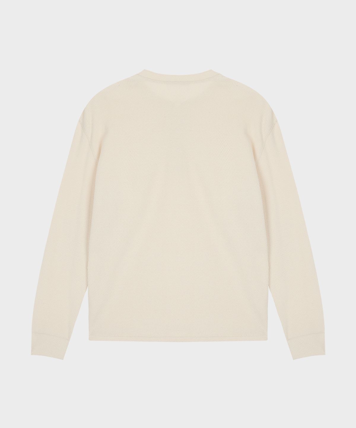 테일던(TAILDERN) Waffle Henley Long-Sleeve T-shirt Ivory