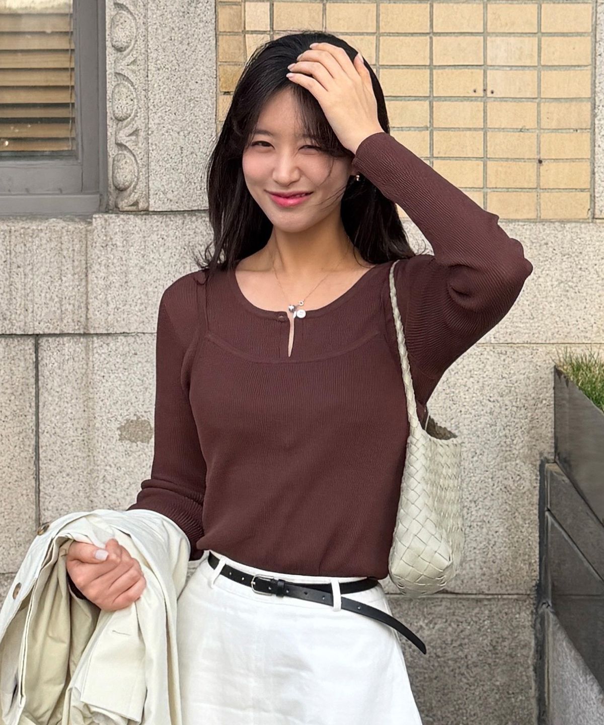 마인드브릿지 우먼(MIND BRIDGE WOMEN) [ON][W][SET]라운드 넥 나시 가디건 세트 - 3color