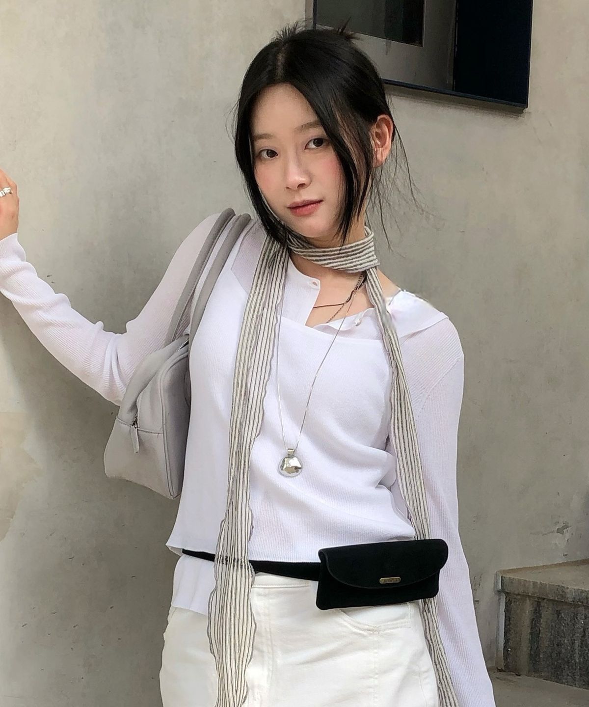마인드브릿지 우먼(MIND BRIDGE WOMEN) [ON][W][SET]라운드 넥 나시 가디건 세트 - 3color