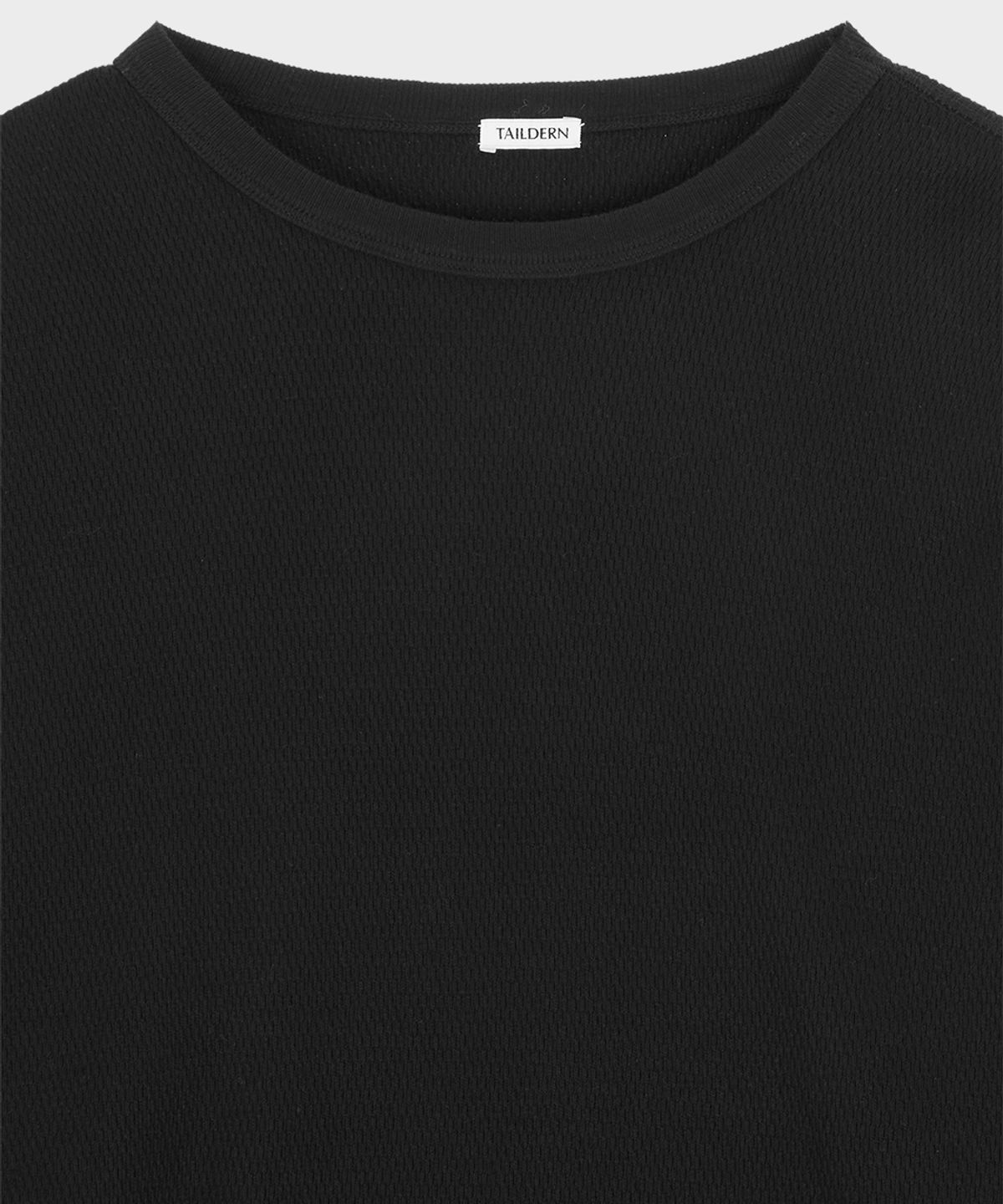 테일던(TAILDERN) Waffle Long-Sleeve T-shirt Black