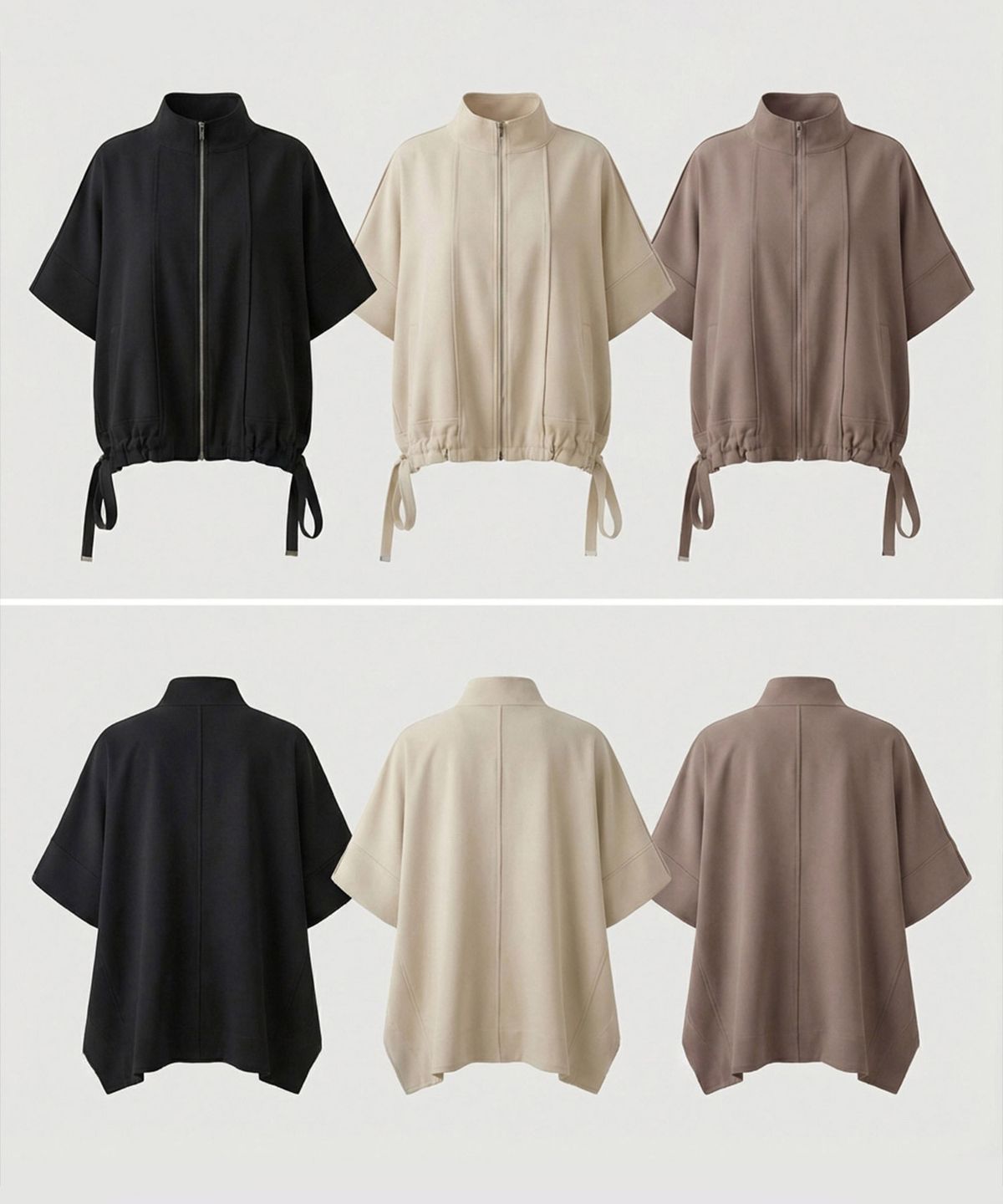 바스카라(VASCARA) Amur String Short-Sleeved Zip-Up Jacket (3colors)