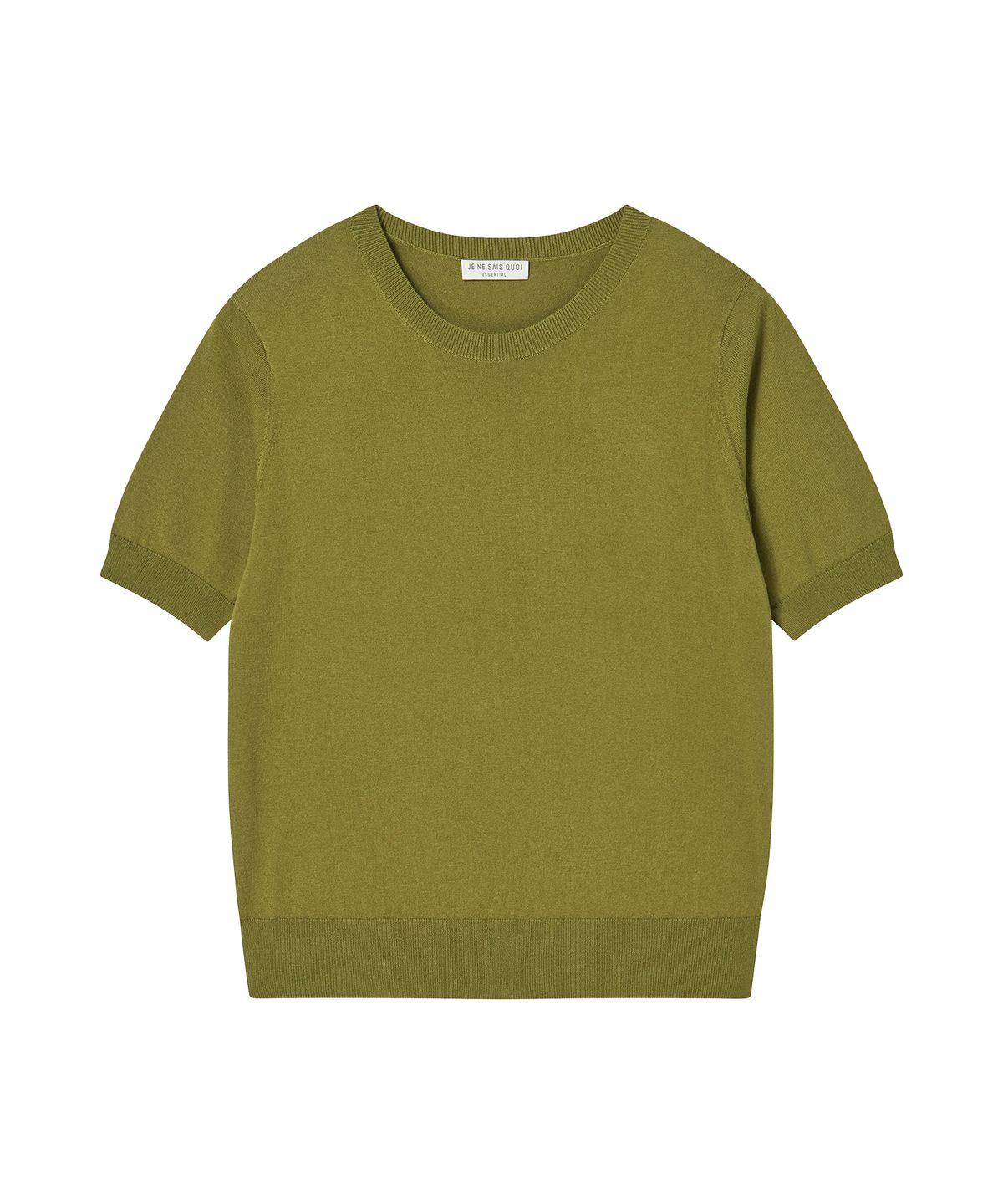 주느세콰(JE NE SAIS QUOI) [에센셜] 캐시미어 라이트 반팔 크루넥_올리브