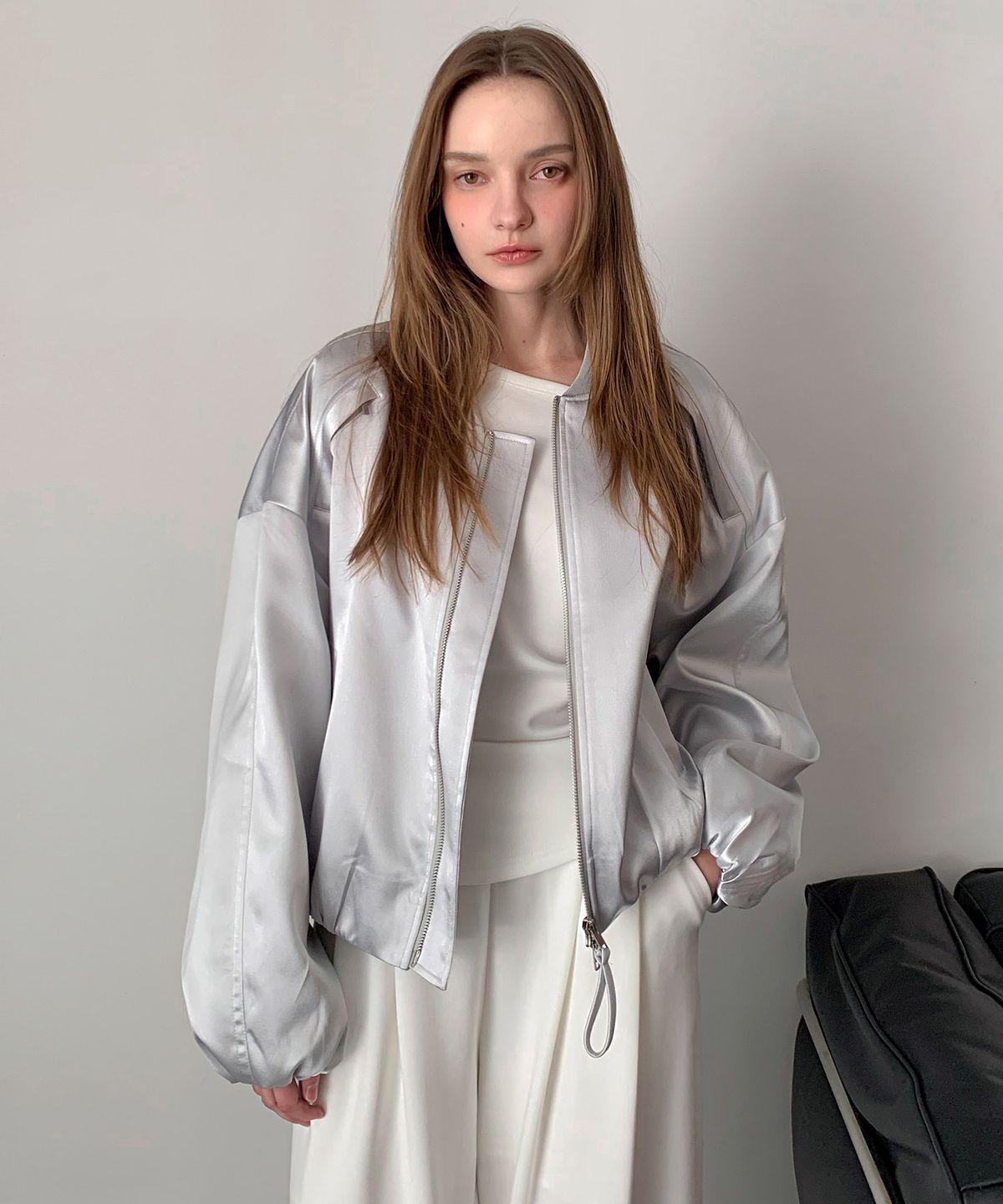 바스카라(VASCARA) Satin Volume Blouson Jacket (3colors)