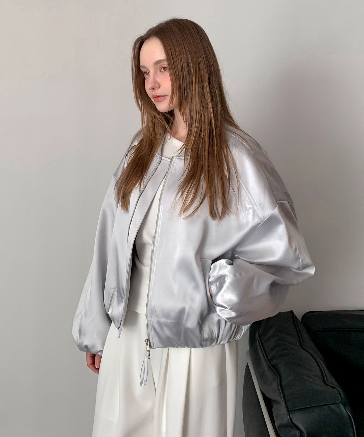바스카라(VASCARA) Satin Volume Blouson Jacket (3colors)