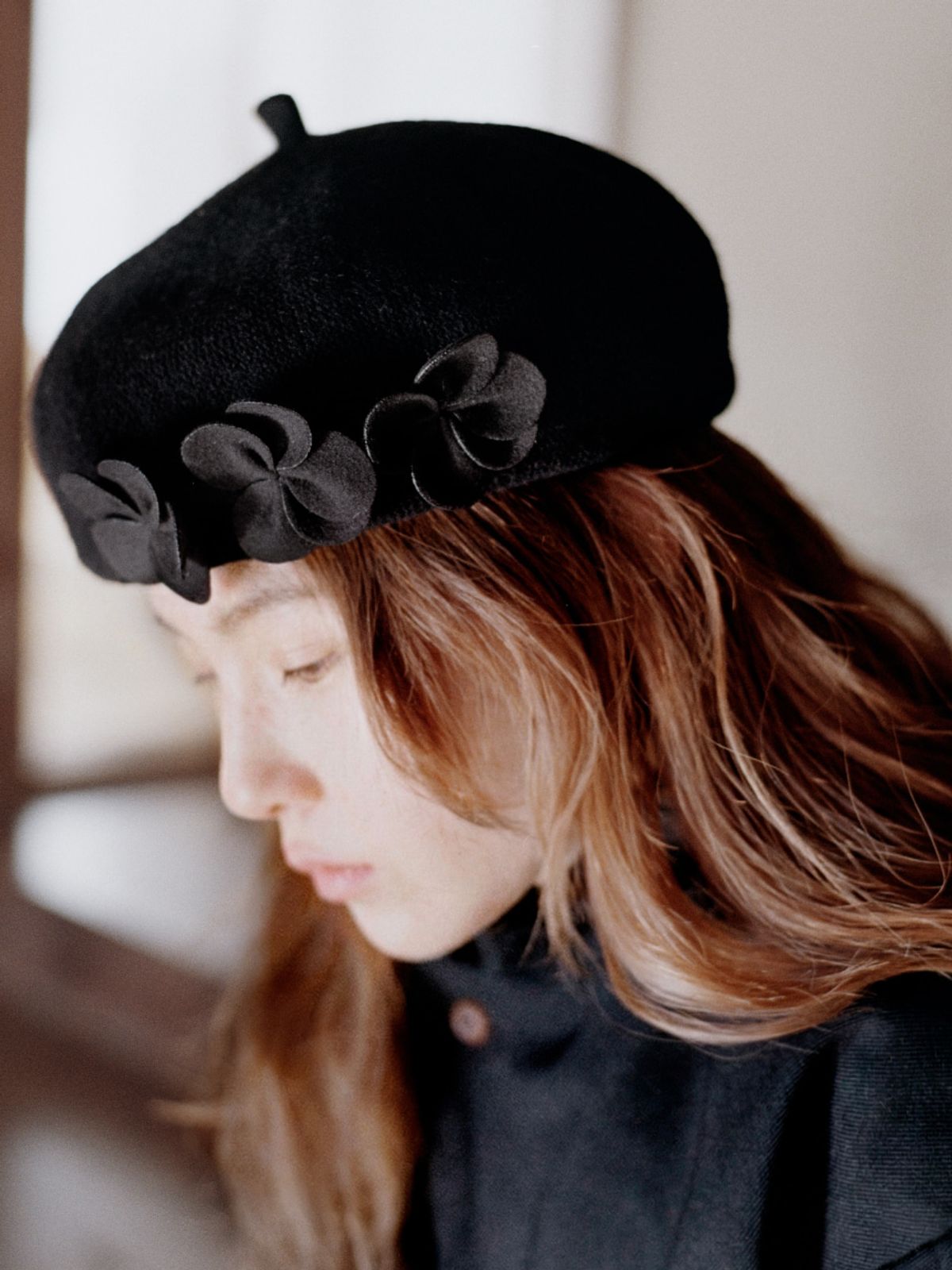 포에지담(POESIEDAME) VINCA BERET IN BLACK
