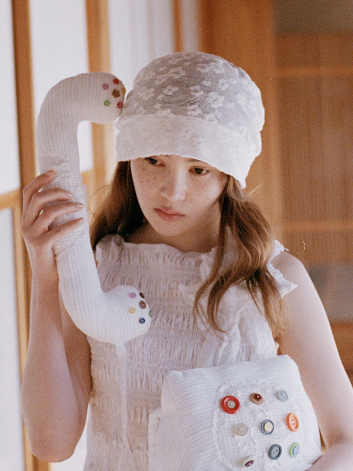 포에지담(POESIEDAME) FLORE TERRY BEANIE IN CREAM