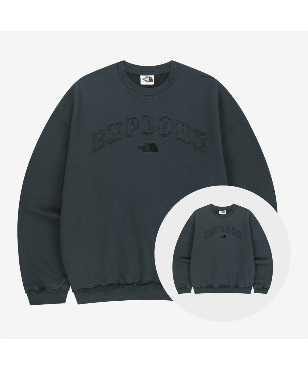 노스페이스(THE NORTH FACE) NM5MS08J 화이트라벨 익스플로어 스웨트셔츠 METAL GRAY
