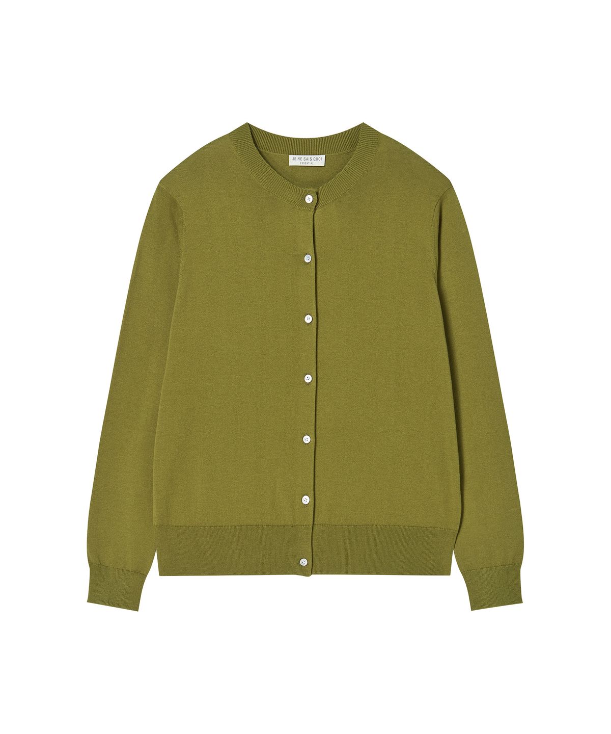 주느세콰(JE NE SAIS QUOI) [에센셜] 캐시미어 라이트 크루넥 가디건_올리브
