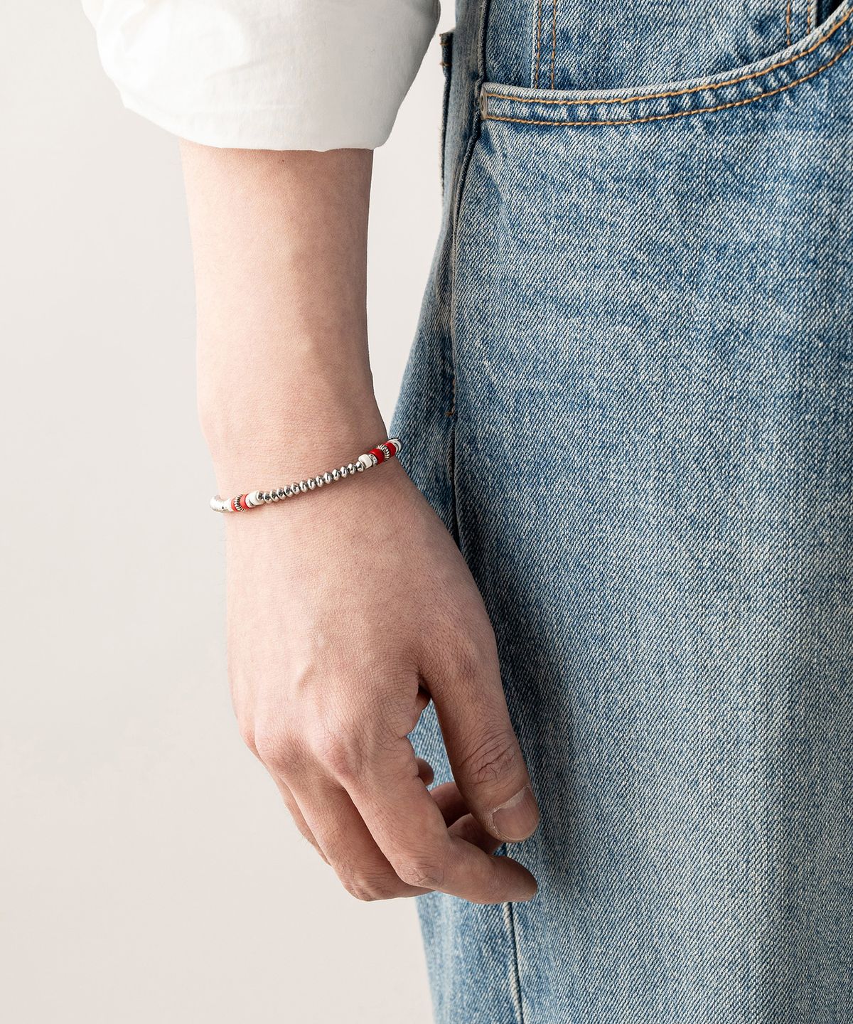 와일드 브릭스(WILD BRICKS) W25 METAL BEAD BRACELET (red)