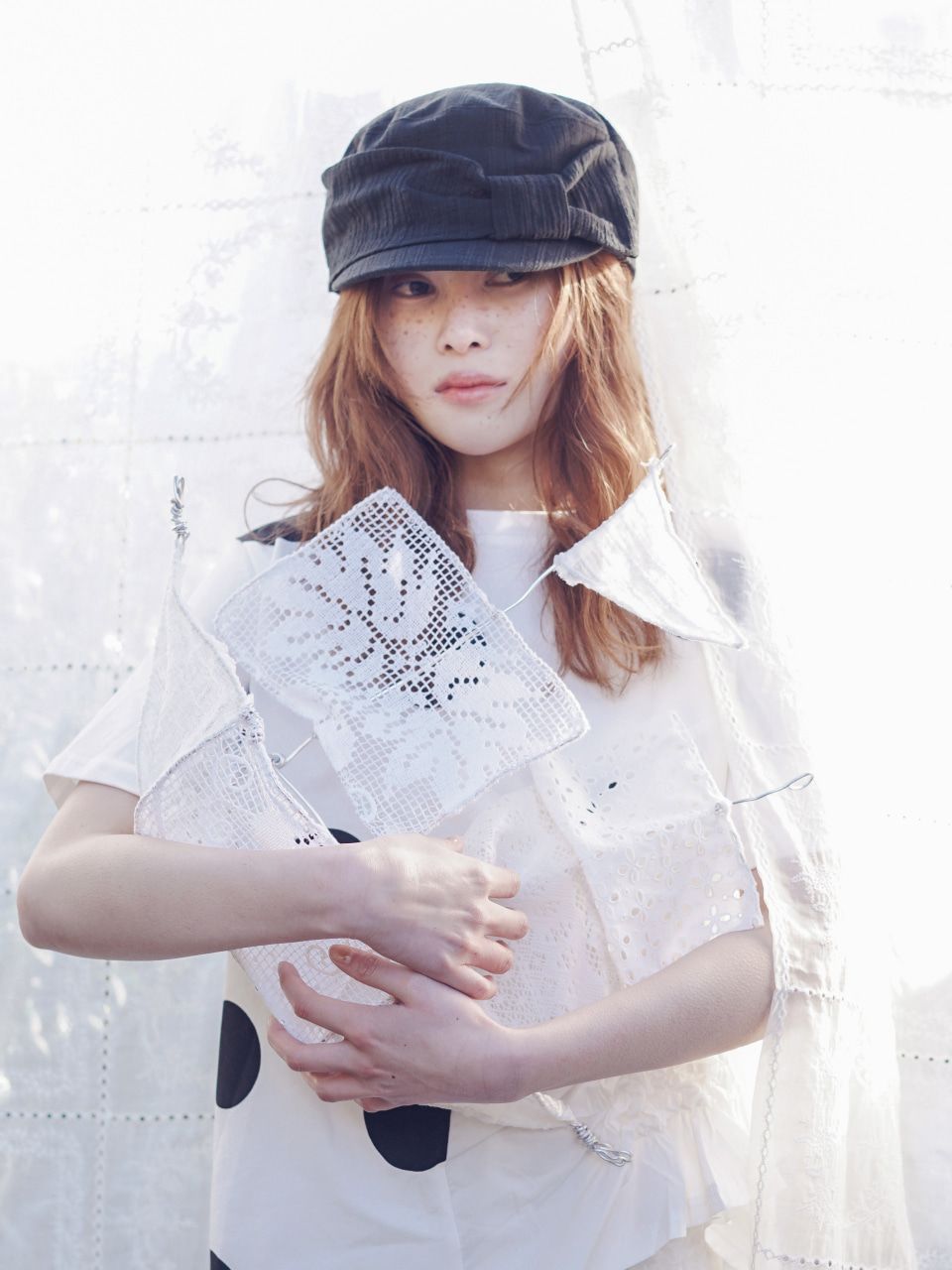 포에지담(POESIEDAME) RUBAN NOUVELLE MARGOT HAT IN BLACK - 사이즈