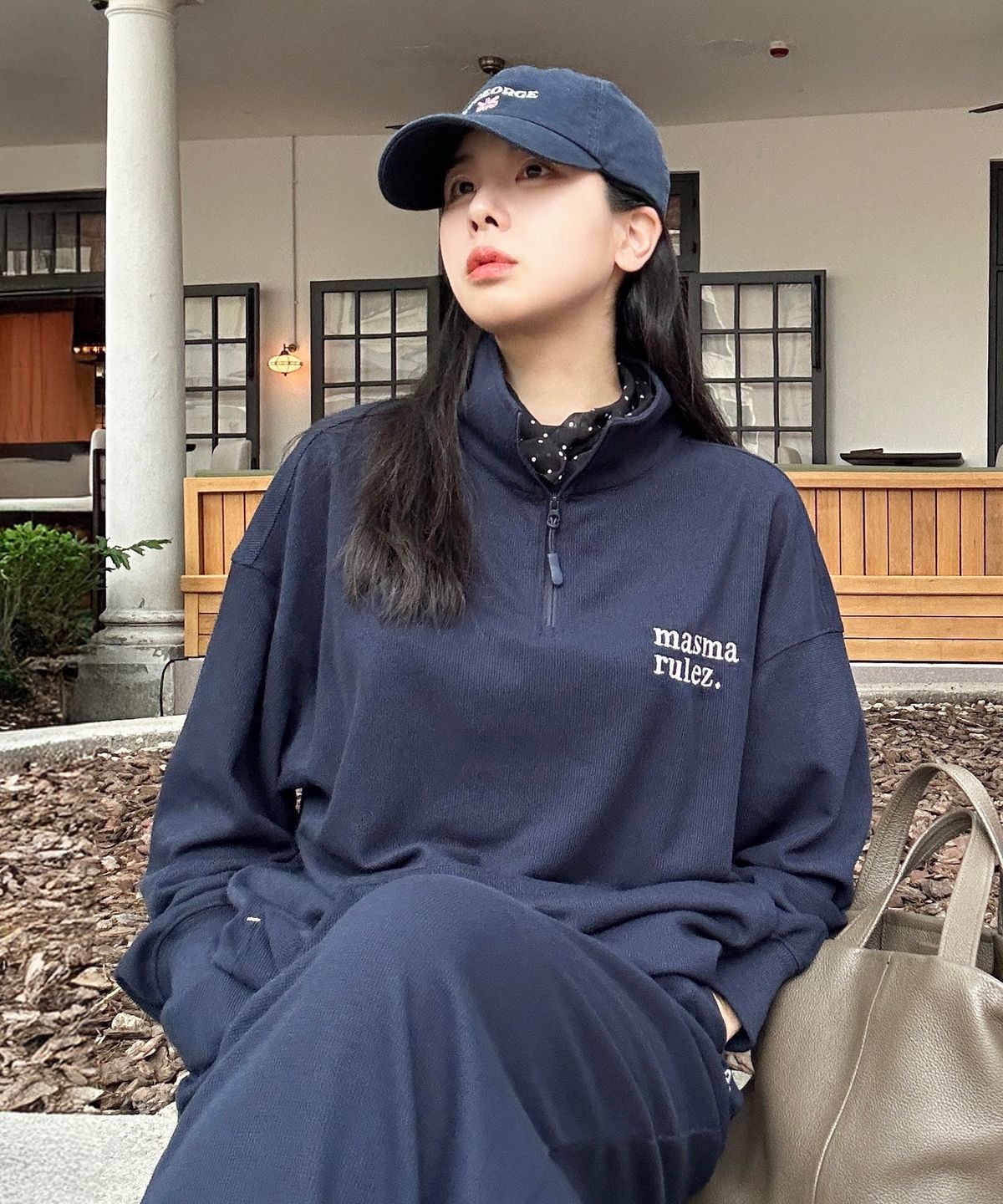 마스마룰즈 어패럴(MASMARULEZ APPAREL) Textured Waffle Half Zip-Up Sweatshirt_2 Colors