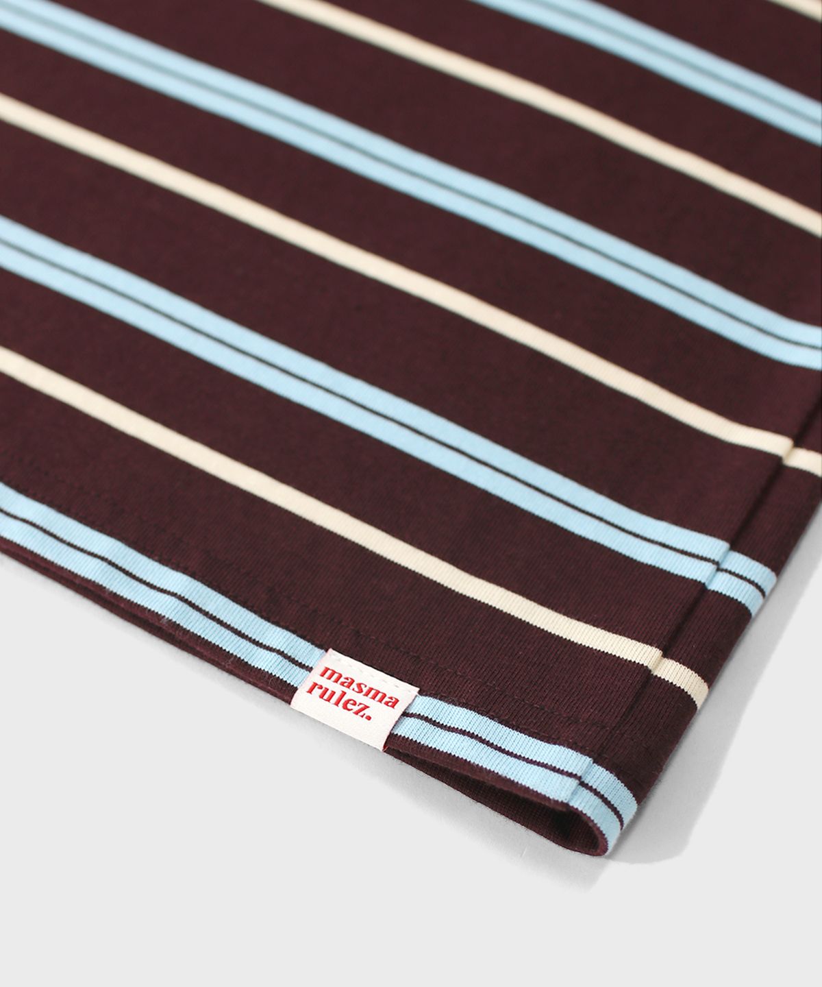 마스마룰즈 어패럴(MASMARULEZ APPAREL) Multi Strip Collar Long Sleeve_Red Brown