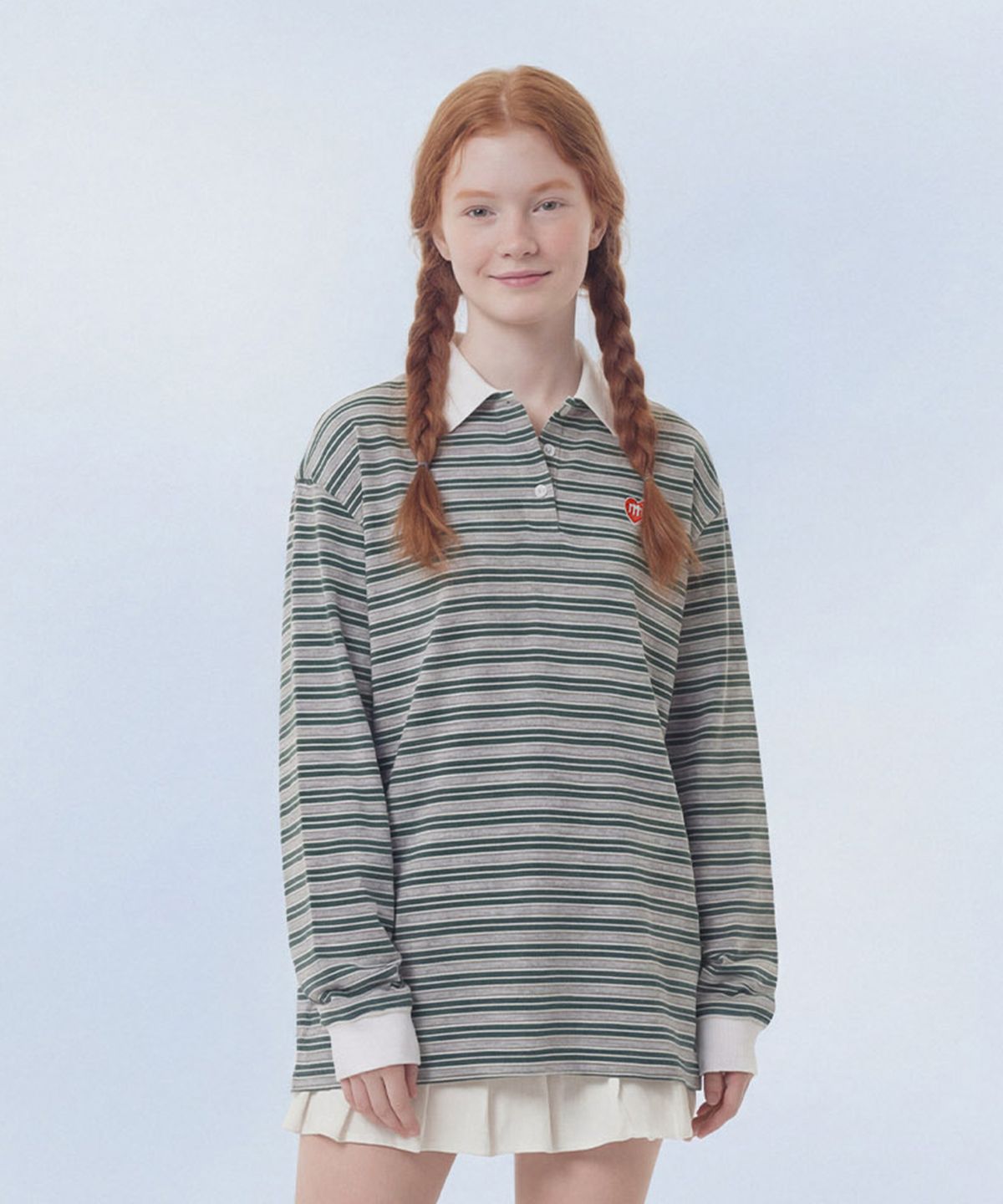 마스마룰즈 어패럴(MASMARULEZ APPAREL) Multi Strip Collar Long Sleeve_Melange Gray