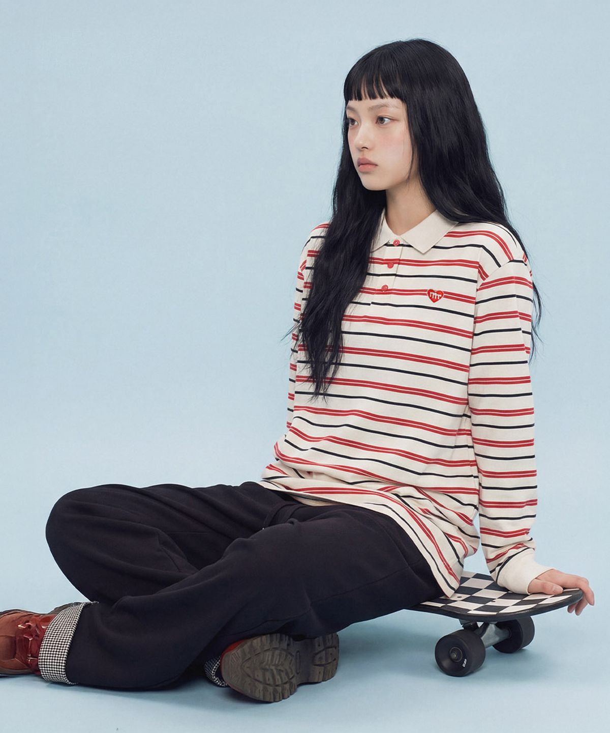 마스마룰즈 어패럴(MASMARULEZ APPAREL) Multi Strip Collar Long Sleeve_Ivory