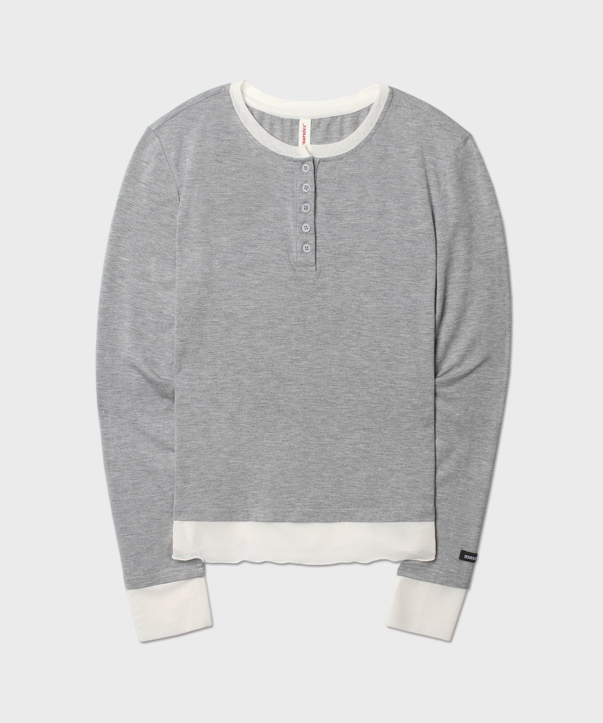 마스마룰즈 어패럴(MASMARULEZ APPAREL) Mash Layered Henry Neck top_Melange Gray