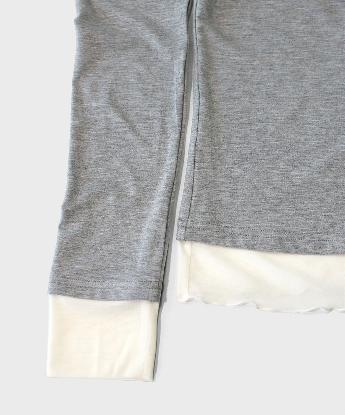 마스마룰즈 어패럴(MASMARULEZ APPAREL) Mash Layered Henry Neck top_Melange Gray