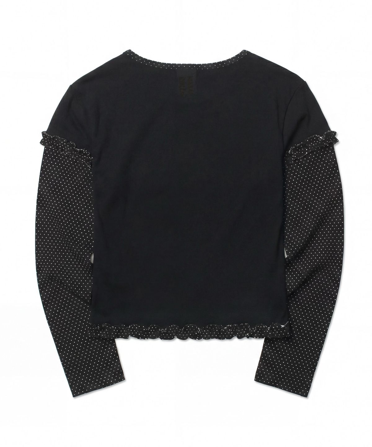 마스마룰즈 어패럴(MASMARULEZ APPAREL) Layered Dot Ruffle Long Sleeve_Black