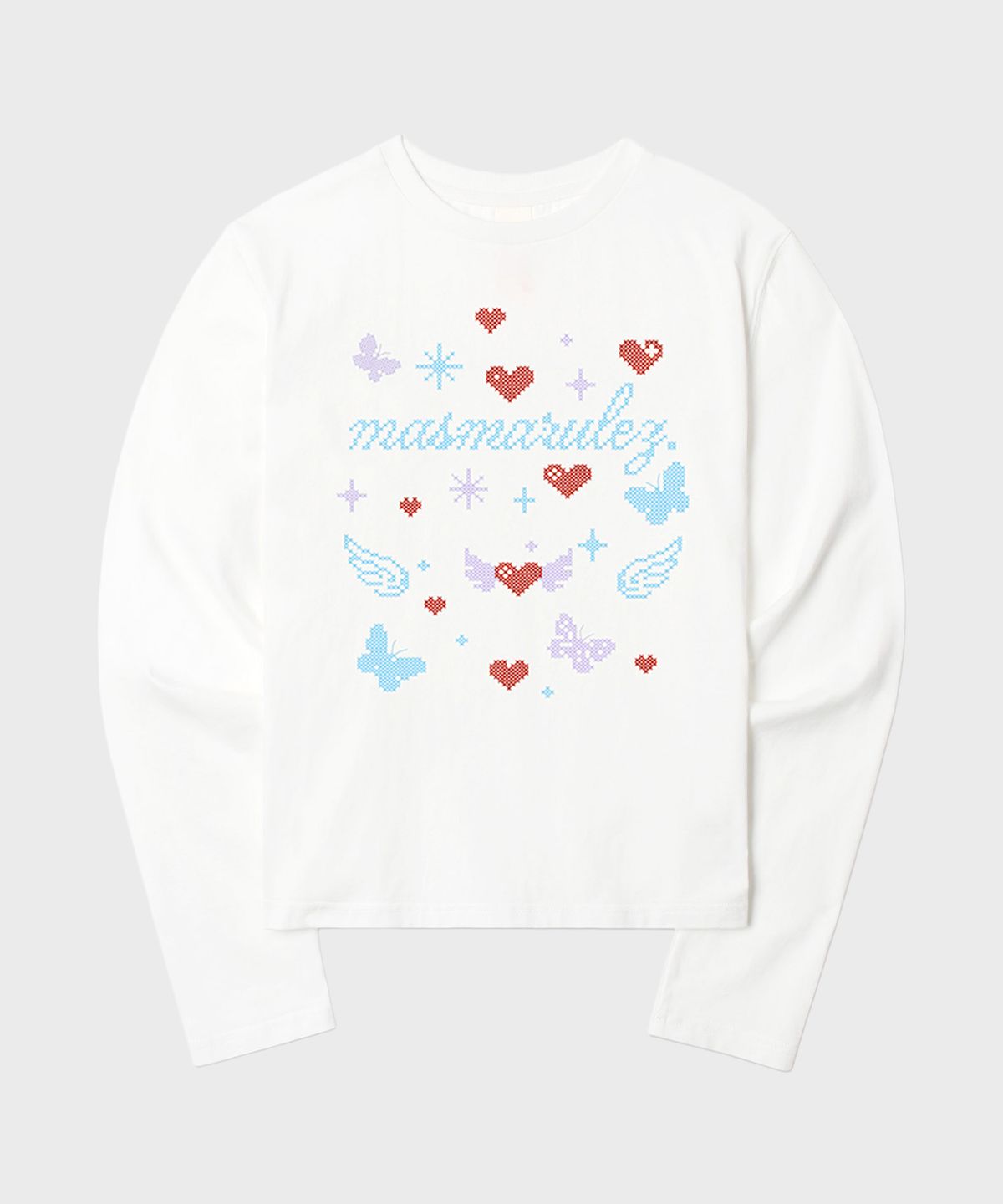 마스마룰즈 어패럴(MASMARULEZ APPAREL) Cross Doodle Long Sleeve_White