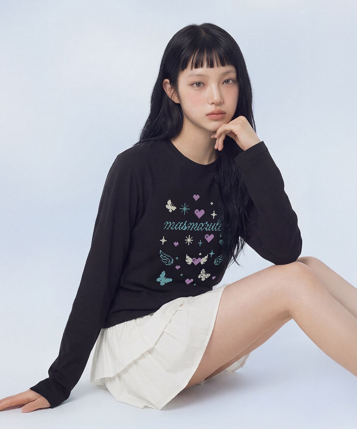 마스마룰즈 어패럴(MASMARULEZ APPAREL) Cross Doodle Long Sleeve_Black