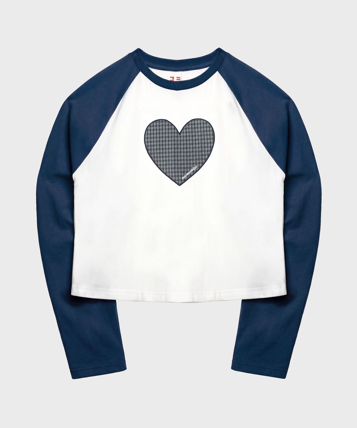 마스마룰즈 어패럴(MASMARULEZ APPAREL) Heart Applique Raglan Long Sleeve_Navy