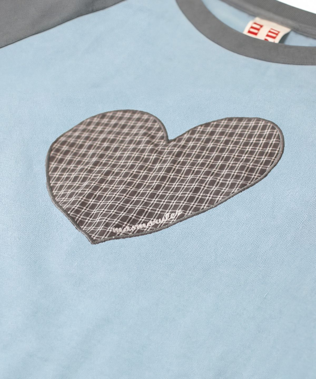 마스마룰즈 어패럴(MASMARULEZ APPAREL) Heart Applique Raglan Long Sleeve_Sky Blue