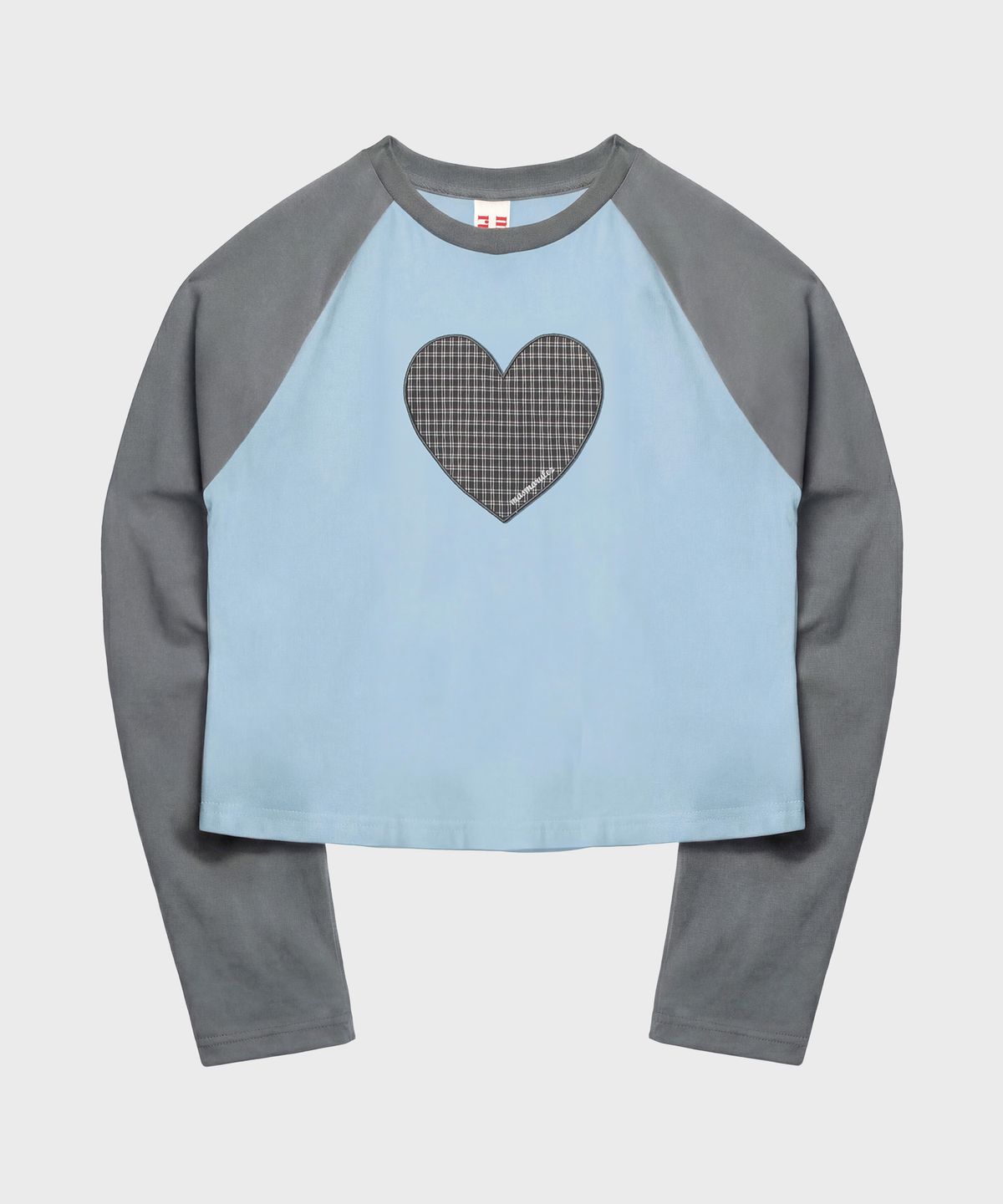 마스마룰즈 어패럴(MASMARULEZ APPAREL) Heart Applique Raglan Long Sleeve_Sky Blue