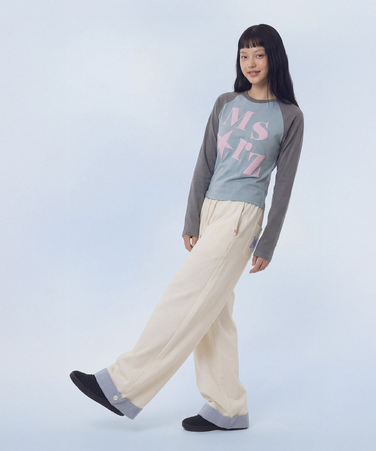마스마룰즈 어패럴(MASMARULEZ APPAREL) Check Hem Comfort Pants_Ivory