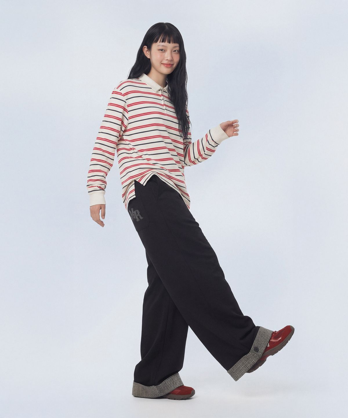 마스마룰즈 어패럴(MASMARULEZ APPAREL) Check Hem Comfort Pants_Black