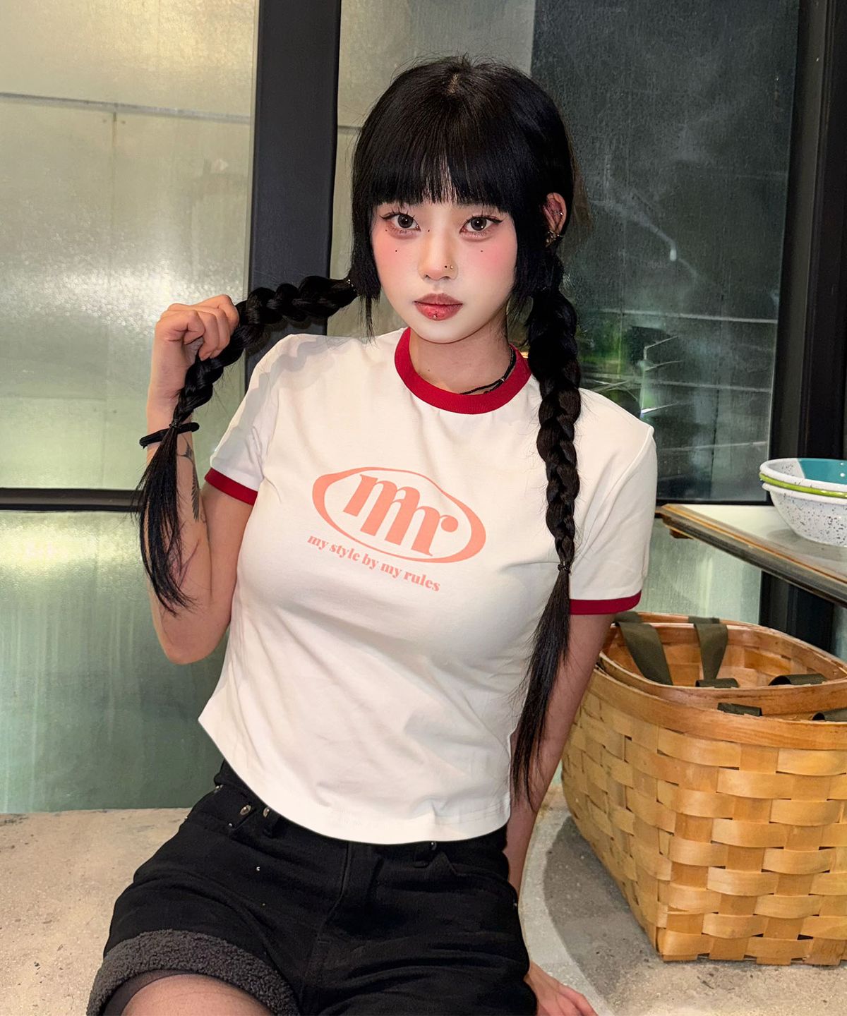마스마룰즈 어패럴(MASMARULEZ APPAREL) Signature Symbol Ringer T-Shirt_Red