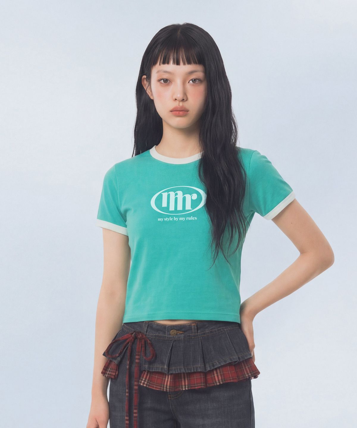 마스마룰즈 어패럴(MASMARULEZ APPAREL) Signature Symbol Ringer T-Shirt_Teal Green