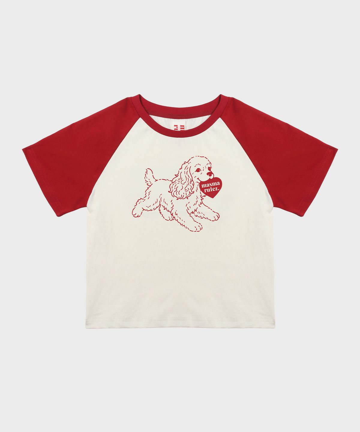 마스마룰즈 어패럴(MASMARULEZ APPAREL) Puppy Lulu Raglan T-Shirt_Red