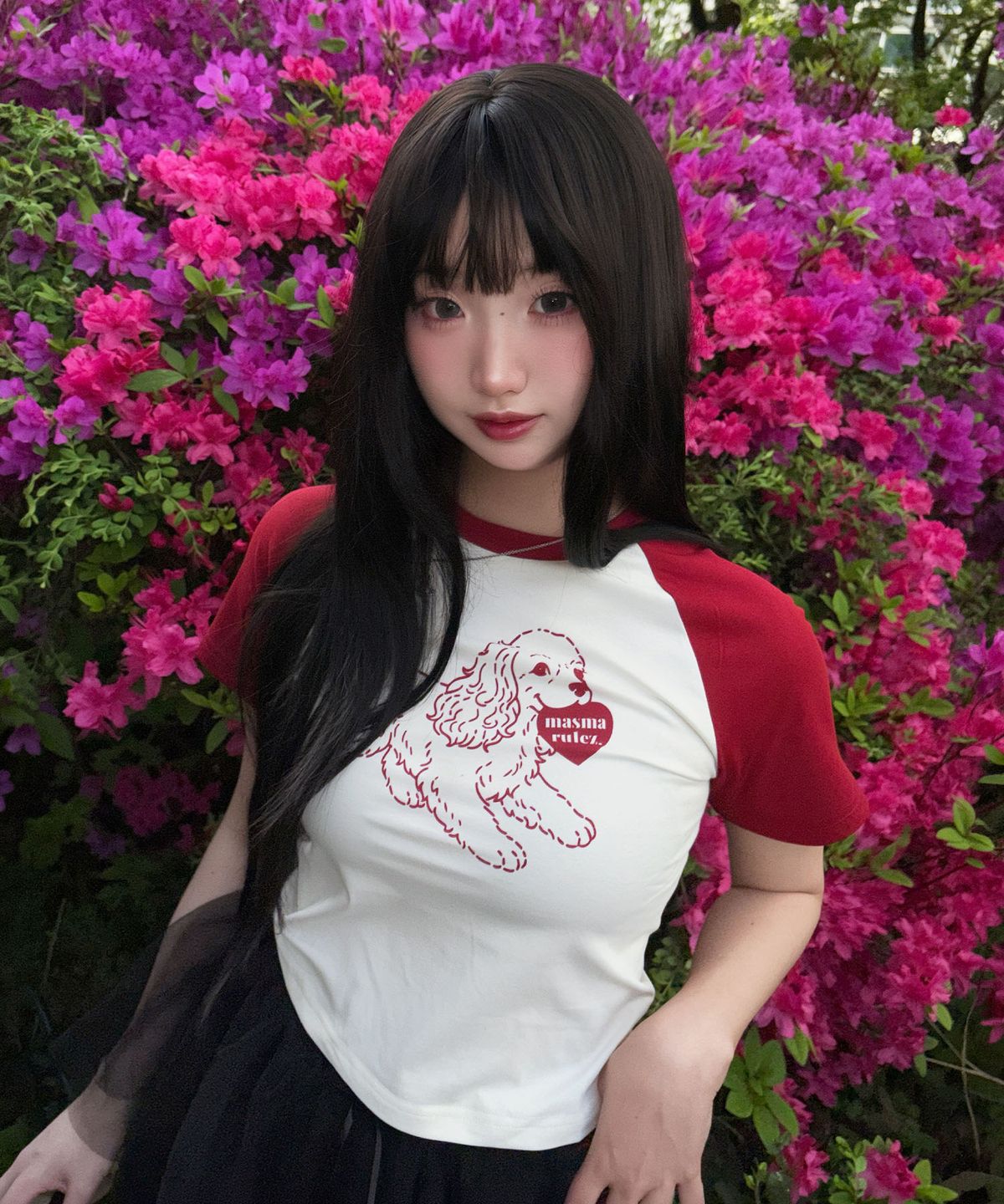 마스마룰즈 어패럴(MASMARULEZ APPAREL) Puppy Lulu Raglan T-Shirt_Red