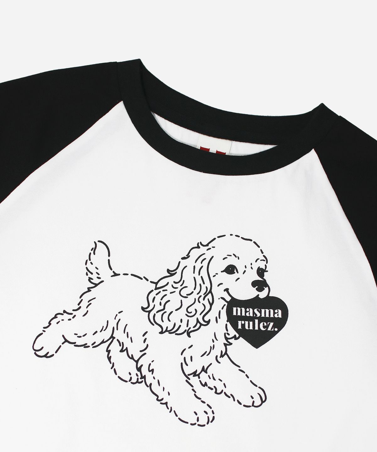 마스마룰즈 어패럴(MASMARULEZ APPAREL) Puppy Lulu Raglan T-Shirt_Black